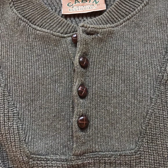 MENS Sage, Cabin Essentials Button Up Sweater - Picture 3 of 9